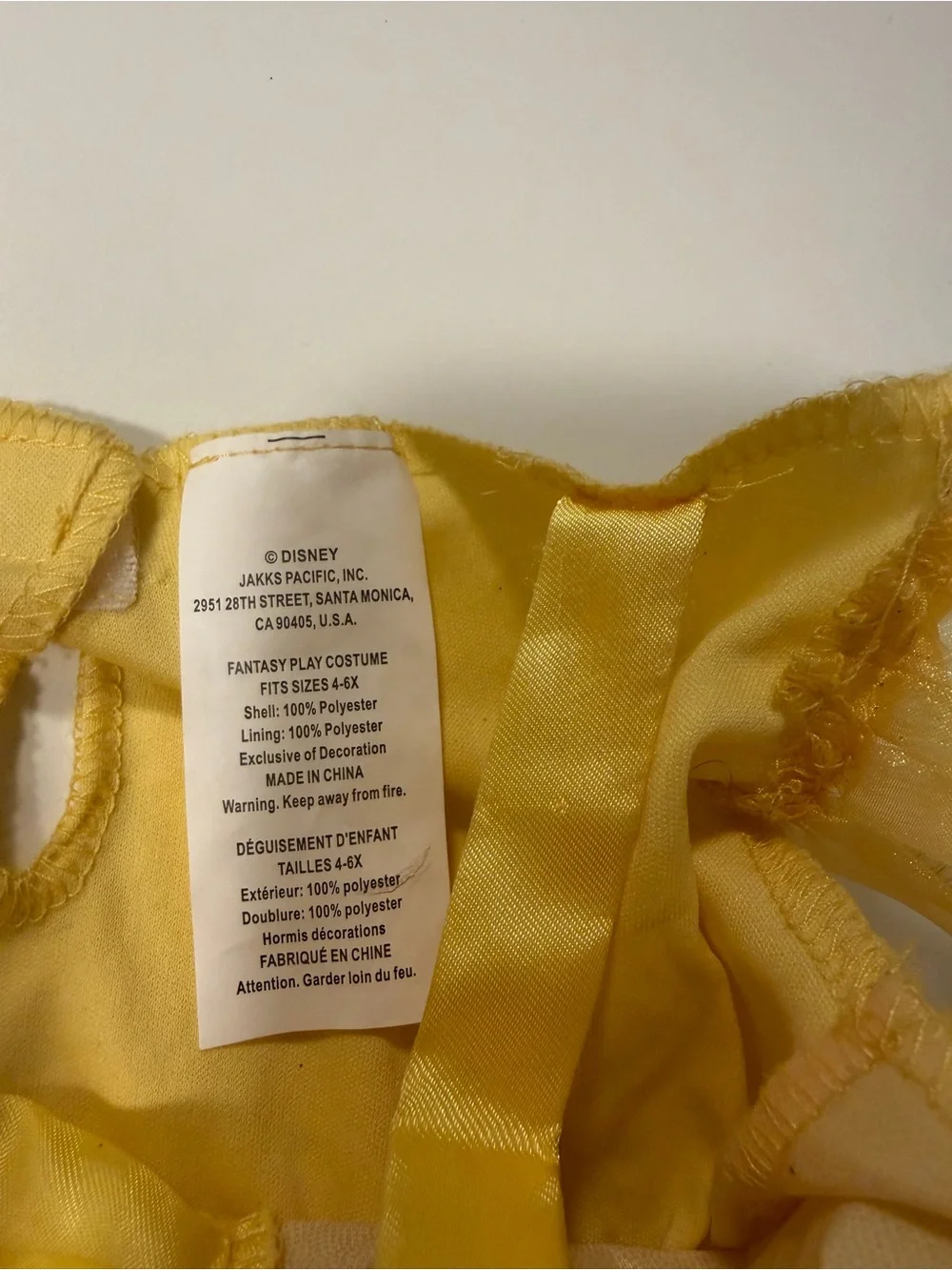Disney Yellow Glitter Belle-Style Princess Costume Dress - SZ 4-6X - Picture 3 of 7